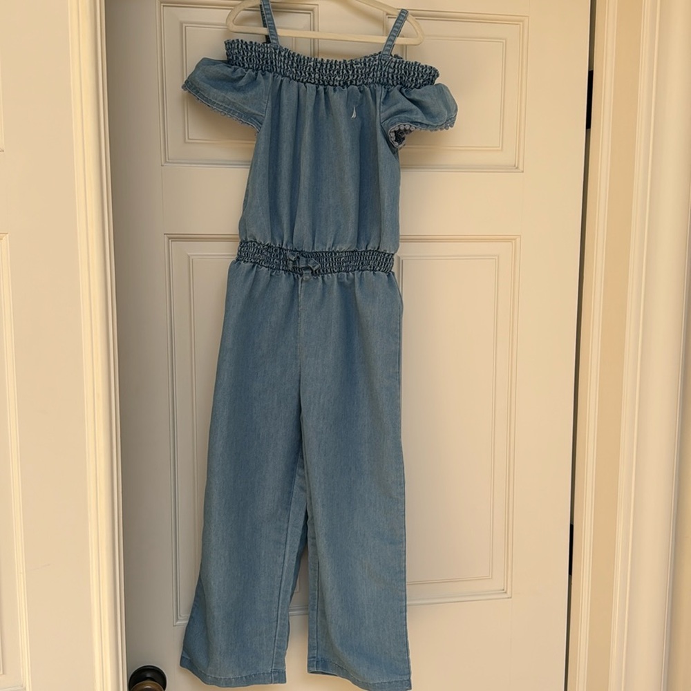 Girls Nautical Jean jumper/romper size 7